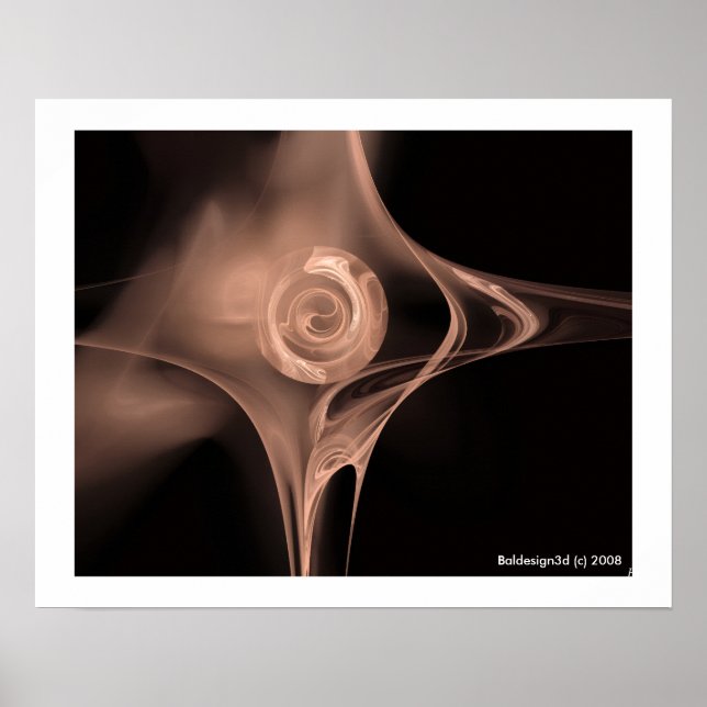 FRAKTALE ROSE , braun Poster (Vorne)