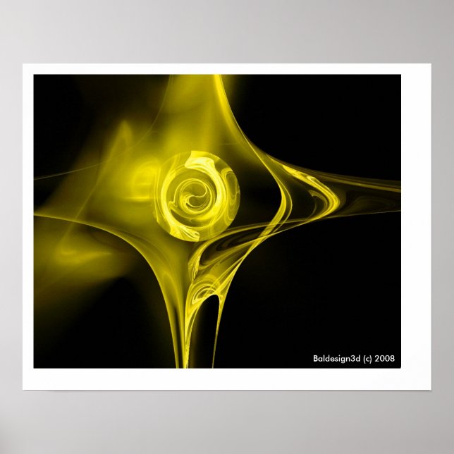 FRAKTALE ROSE, gelb Poster (Vorne)