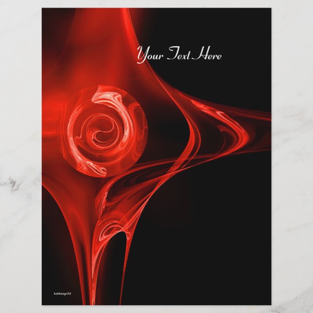 FRAKTALE ROSE hellrot schwarz Flyer (Vorne)