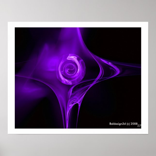 FRAKTALE ROSE, lila Poster (Vorne)
