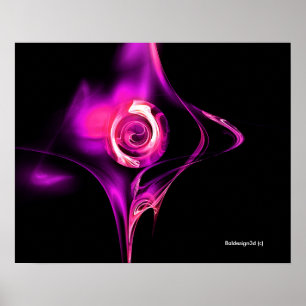 FRAKTALE ROSE, rosa lila Poster