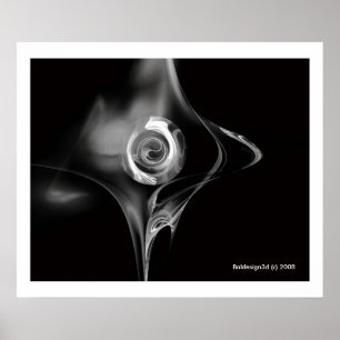 FRAKTALE ROSE, schwarz und weiß Poster