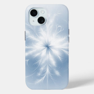 Fraktale Schneeflocke auf pastellblauem Hintergrun Case-Mate iPhone Hülle