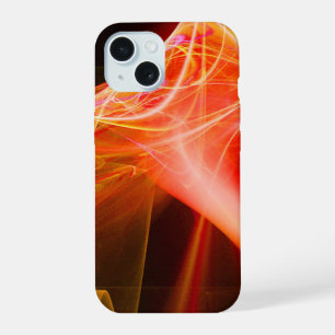 FRAKTALE SCHWÜNGEN IN GELB ORANGE ROT iPhone 15 HÜLLE