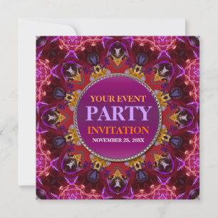 Fraktale Stickerei Mandala Party-Einladung Einladung