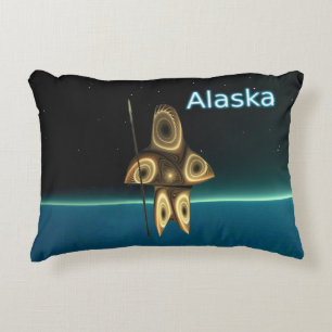 Fraktaler Inuit-Jäger - Alaska Dekokissen