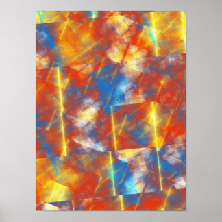 Fraktales geometrisches Muster abstrakt Bernsteinb Poster