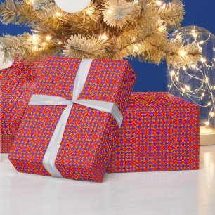 ~ Fraktales Muster Rot Lila Gelb Grüne Schattierun Geschenkpapier