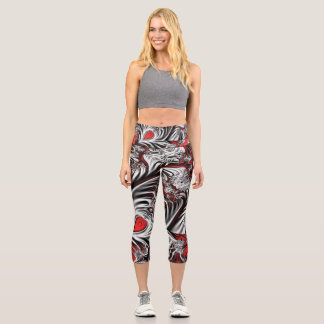 Fraktalmuster Capri Leggings