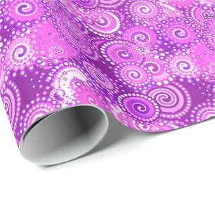 Fraktalstrudelmuster, Schatten von Lila Geschenkpapier