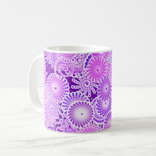 Fraktalstrudelmuster, Schatten von Lila Kaffeetasse