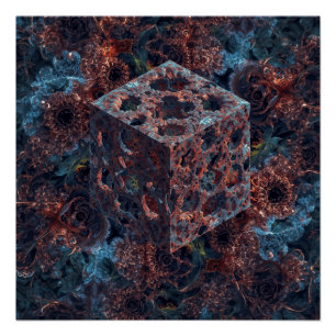 Fraktalwürfel mit Mandelbrot-Ausschnitt  Poster
