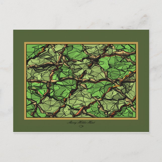 FRAKTURED GREEN II POSTKARTE (Vorderseite)