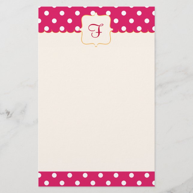 Framboise-mit Monogramm Briefpapier (Vorderseite)