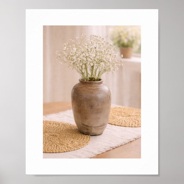 Frame Ready Art Baby’s Breath Neutral Farmhouse Poster (Vorne)