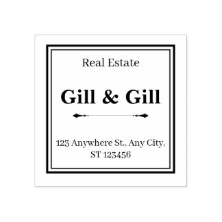 Framed Business Address Stamp with Company Name Gummistempel