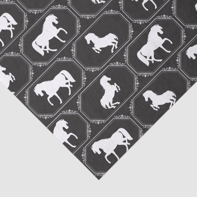 Framed Horse Silhouette Seidenpapier (Ausschnitt)