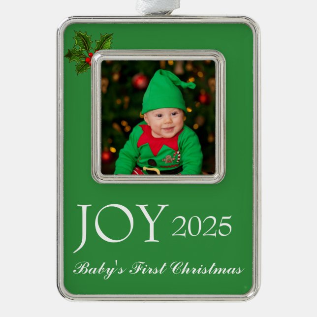 Framed Photo Ornament-Baby's First  Rahmen-Ornament Silber (Vorderseite)