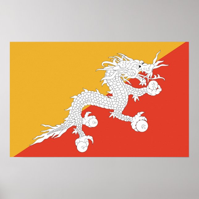 Framed print with Flag of Bhutan Poster (Vorne)