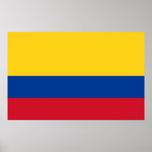 Framed print with Flag of Colombia Poster