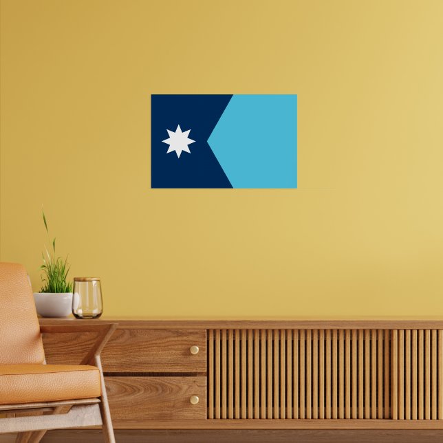 Framed print with Flag of Minnesota, USA Poster (Wohnzimmer 2)