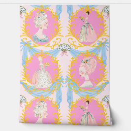 Framed Rococo Baroque Coquette Marie Antoinette Tapete