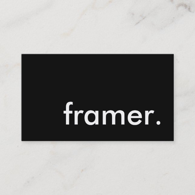 Framer. Visitenkarte (Vorderseite)