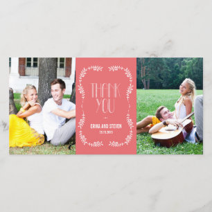 Framing Blätter Hochzeit Danke Cards Lachs