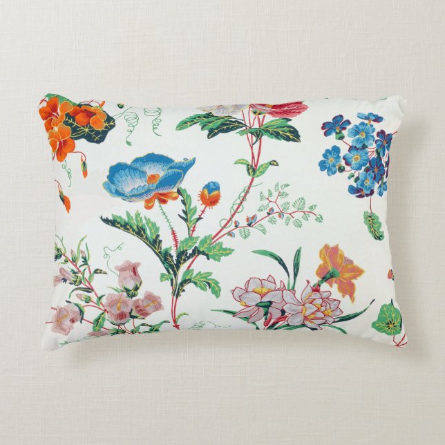 France 1830 Floral Antique Wallpaper Dekokissen (Vorderseite)