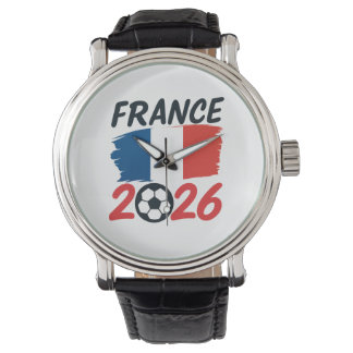 France 2026 Soccer Fan Design Flag Colors Armbanduhr