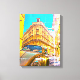 France Architecture French Street Old Car Paris Leinwanddruck