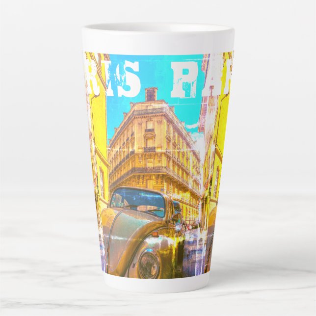 France Architecture French Street Old Car Paris Milchtasse (Vorderseite)
