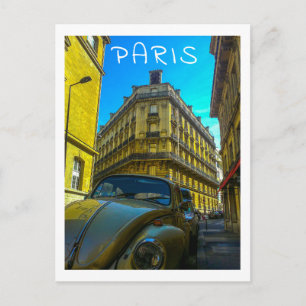 France Architecture French Street Old Car Paris Postkarte