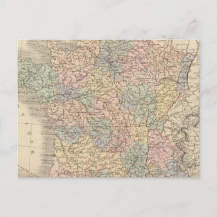 France Atlas Map Postkarte