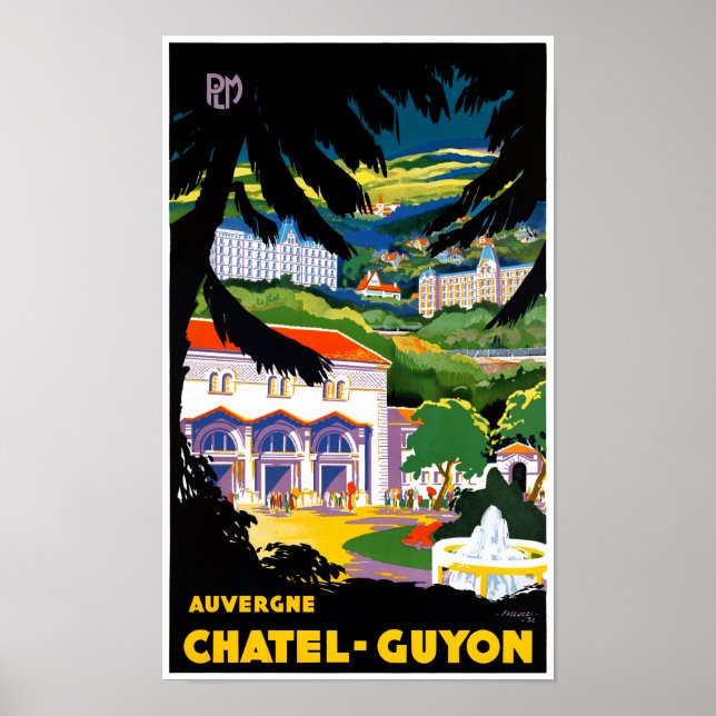 France Chatel Guyon Restured Vintage Travel Poster (Vorne)