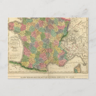 France Chronology Map Postkarte