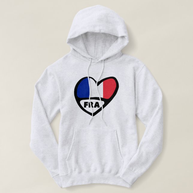 France Country Code Flag Herd, FRA Hoodie (Design vorne)