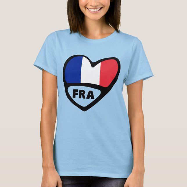 France Country Code Flag Herd, FRA T-Shirt (Vorderseite)