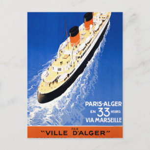 France Cruise Vintage Travel Poster wiederbelebt Postkarte