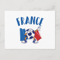 France Dabbing Soccer Ball Flag