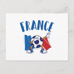 France Dabbing Soccer Ball Flag Postkarte