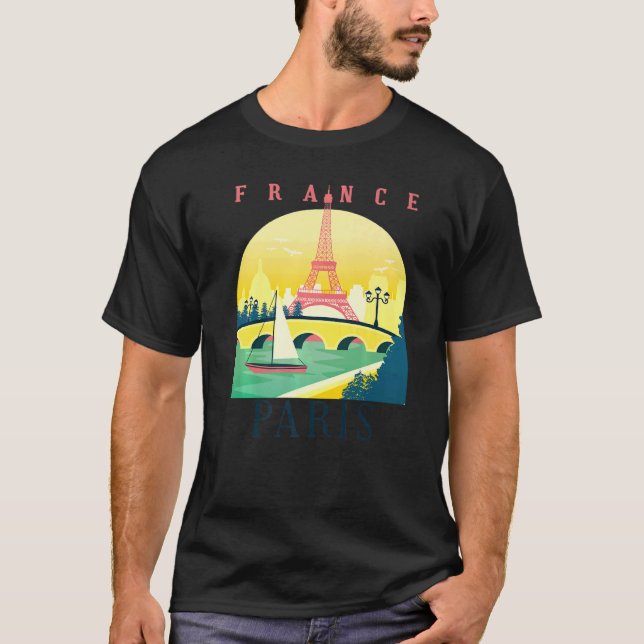 France Eiffel Tower Parisian City French Landmark  T-Shirt (Vorderseite)