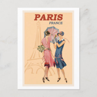 France Fashion Paris France Retro Travel Postkarte