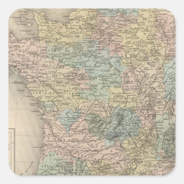 France Feodale Quadratischer Aufkleber (Vorderseite)