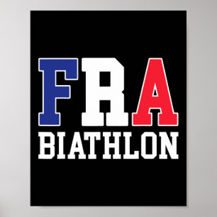France Flag Biathlonist, Französisch Fra Biathlon Poster