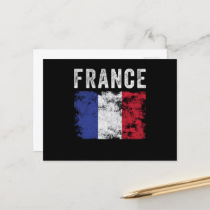 France Flag Distressed - French Flag Postkarte