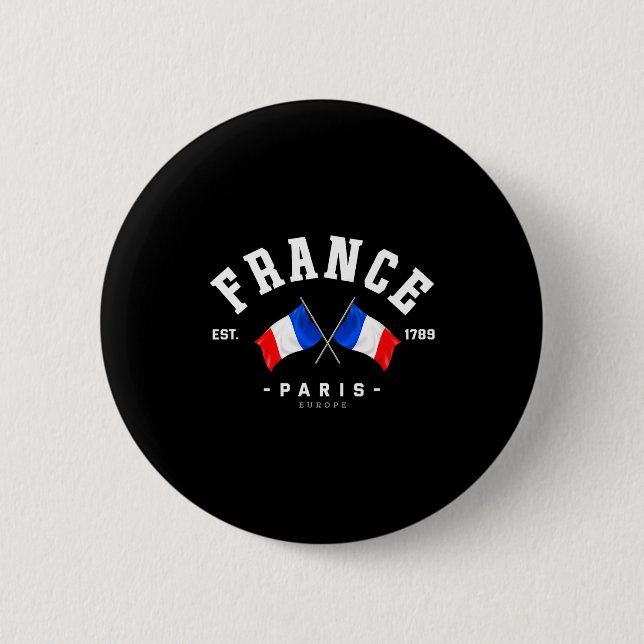 France Flag French Gift France Friend France Paris Button (Vorderseite)