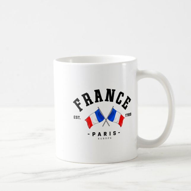 France Flag French Gift France Friend France Paris Kaffeetasse (Rechts)