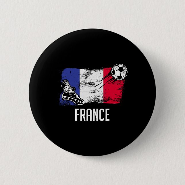 France Flag Jersey French Soccer Team French  Button (Vorderseite)