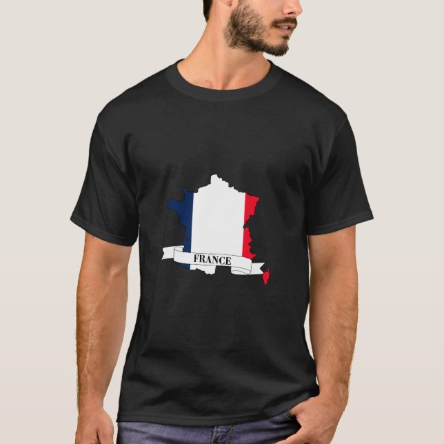 France flag map T-Shirt (Vorderseite)